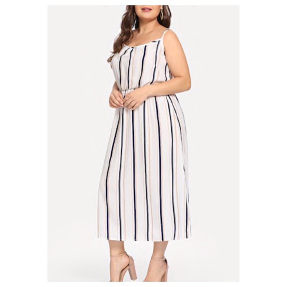 ➕Sleeveless Striped Maxi Dress - Picture 3 of 5